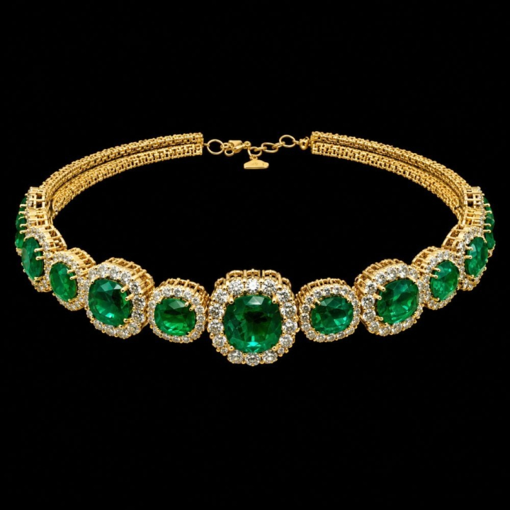 Romantica, Chocker con smeraldi e diamanti